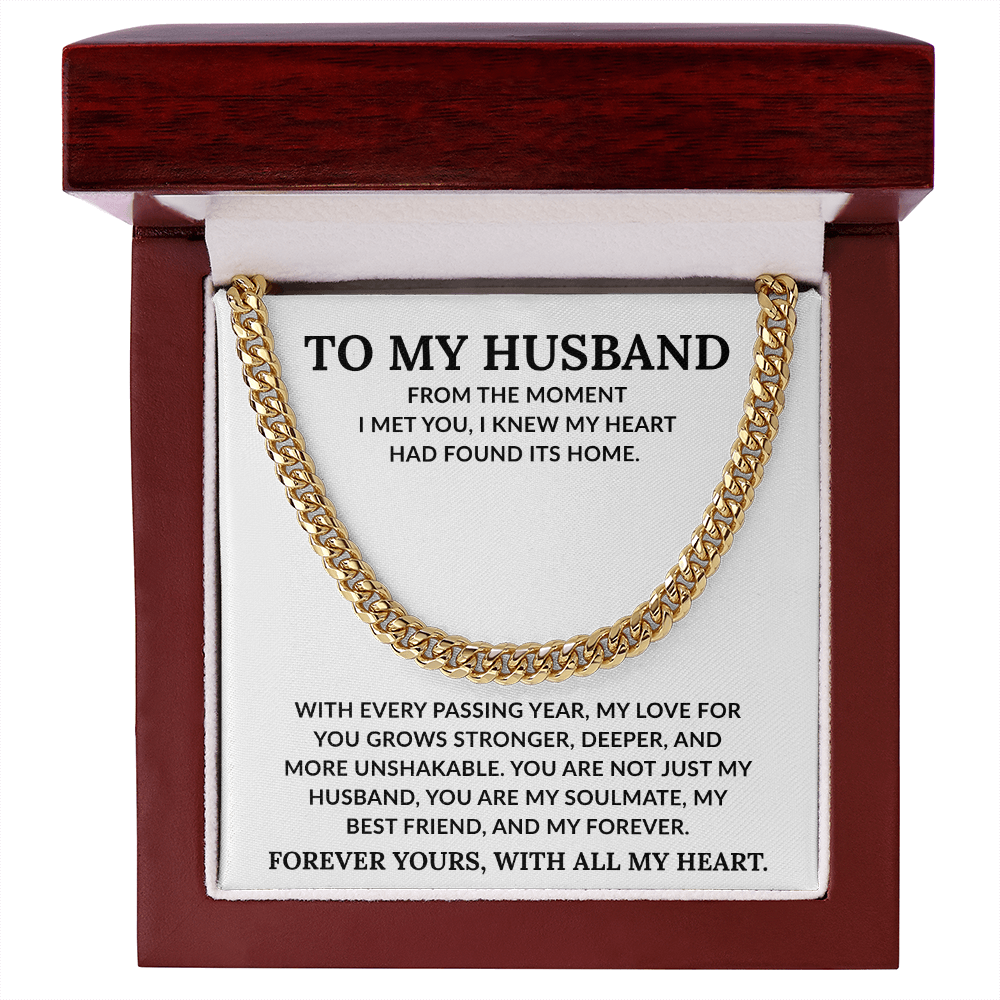 To My Husband: ''Forever Yours'' Cuban Link Chain