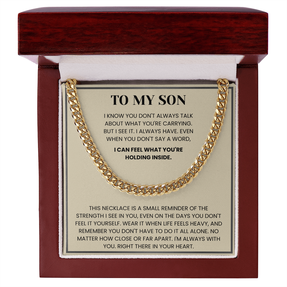 To My Son: Strength in Your Heart Necklace