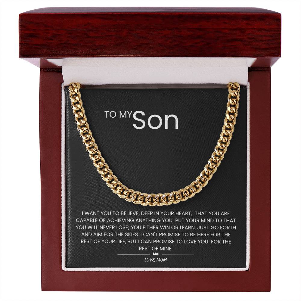 To My Son – “Aim for the Skies” Cuban Link Chain