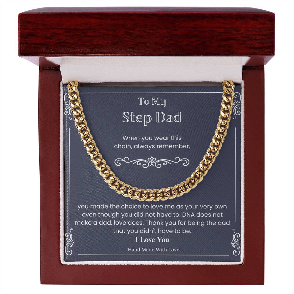 To My Stepdad - "Love Makes a Dad" Cuban Link Chain