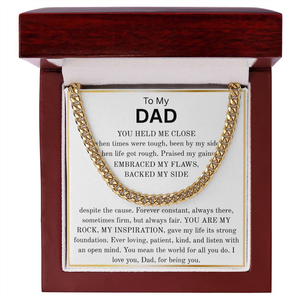 To My Dad - "My Rock, My Inspiration" Cuban Link Chain