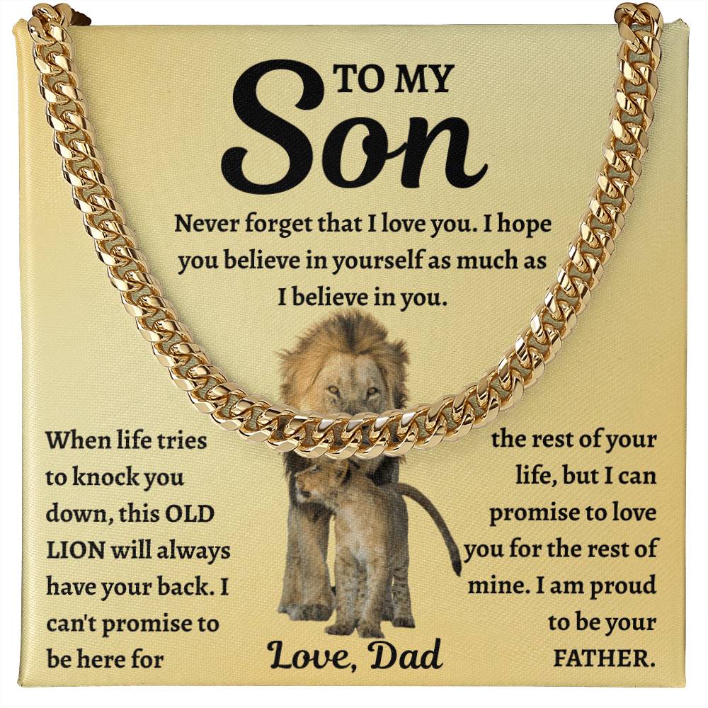 To My Son - "Always Have Your Back" Cuban Link Chain