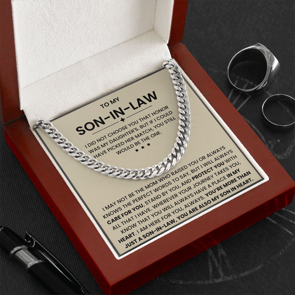 To My Son-in-Law – “Son in My Heart” Cuban Link Chain