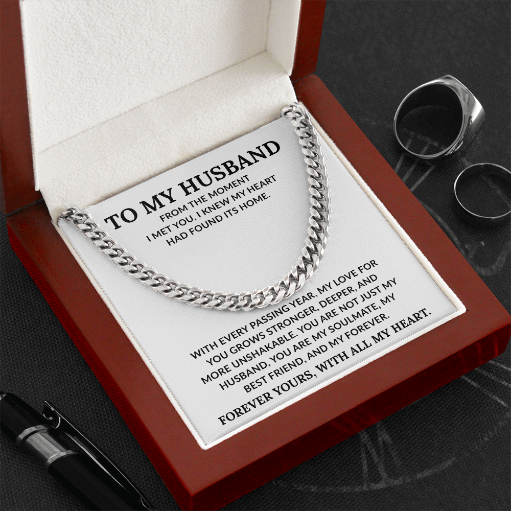 To My Husband: ''Forever Yours'' Cuban Link Chain