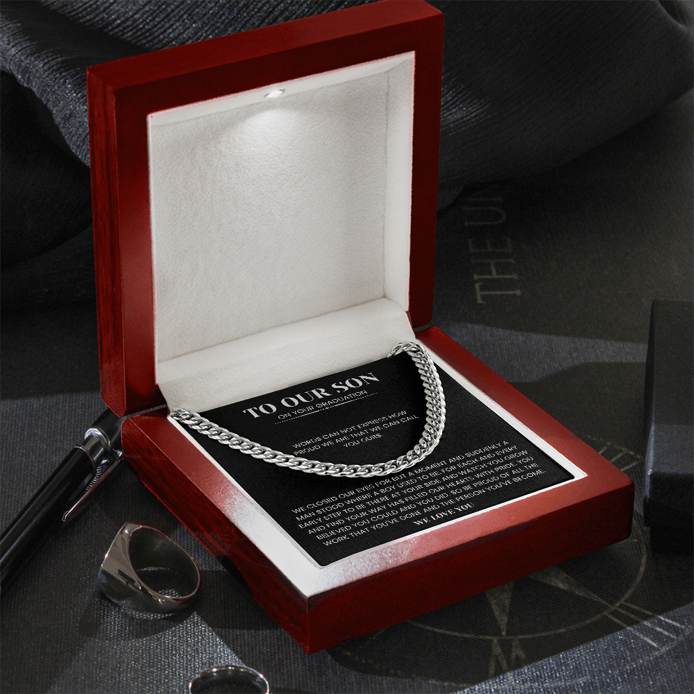 To Our Son - "Proud of the Man You've Become" Heartfelt Gift Jewelry