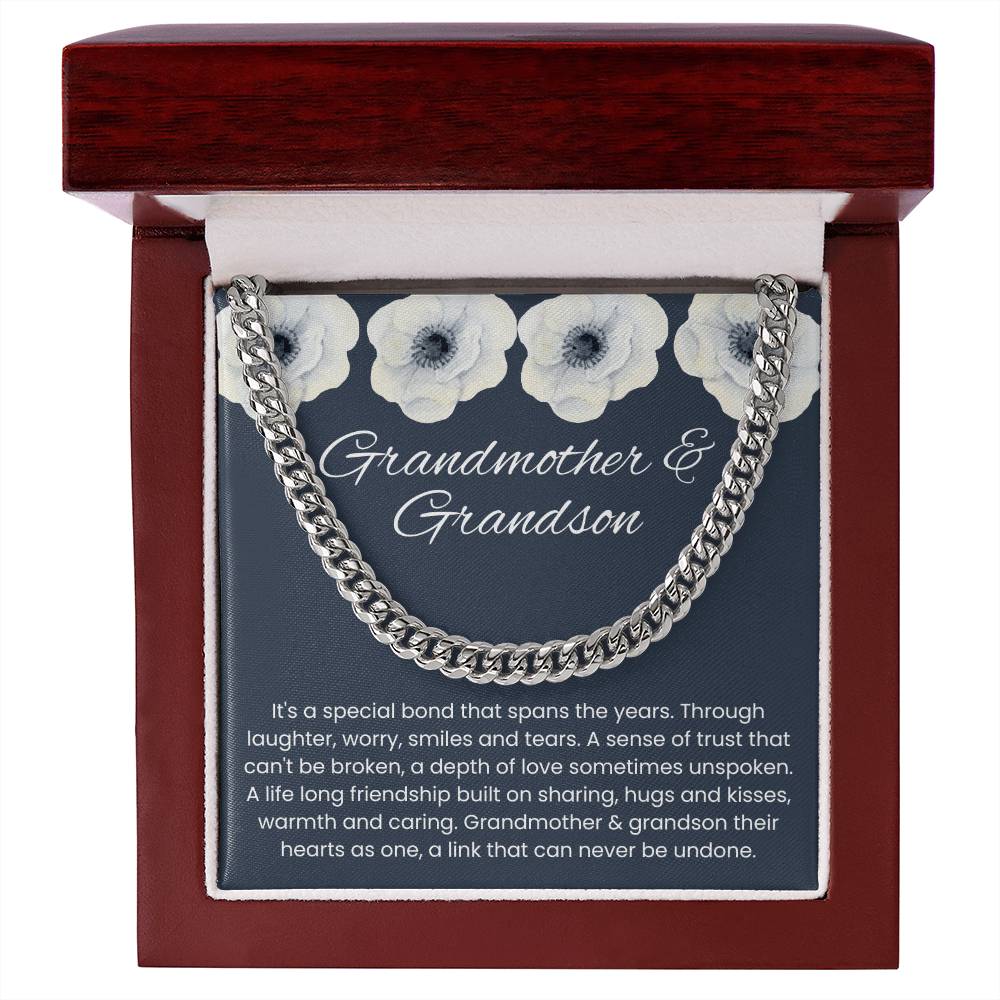 To My Grandson – “Hearts as One” Cuban Link Chain