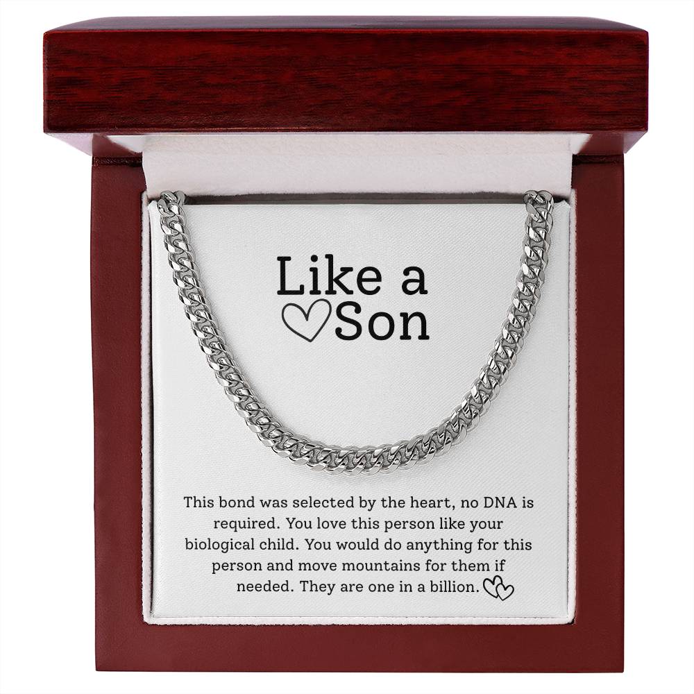 To My Bonus Son  – “Selected by the Heart” Cuban Link Chain