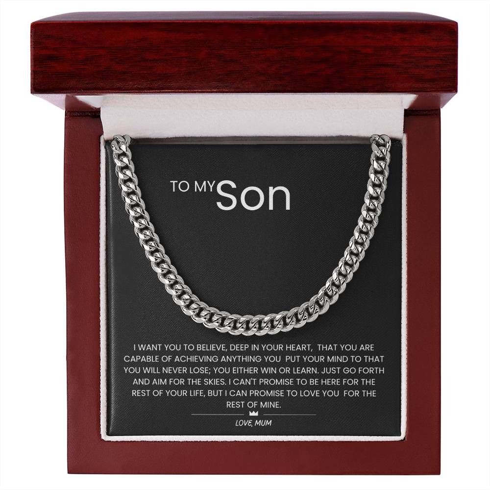 To My Son – “Aim for the Skies” Cuban Link Chain