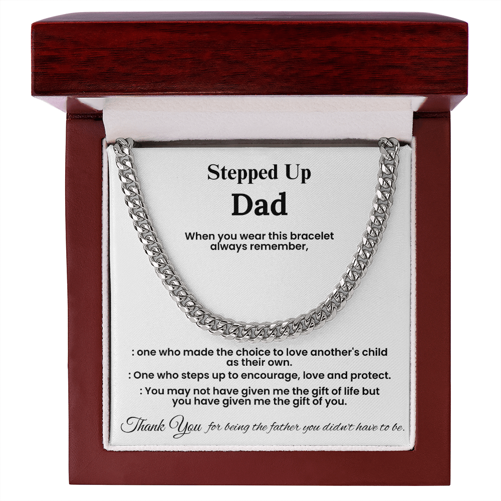 To My Stepped Up Dad – ''The Gift of You'' Cuban Link Chain