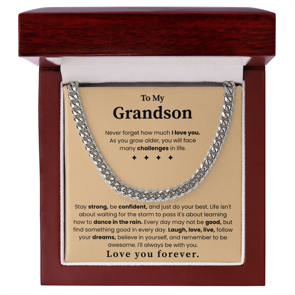 To My Grandson: Believe in Yourself Necklace