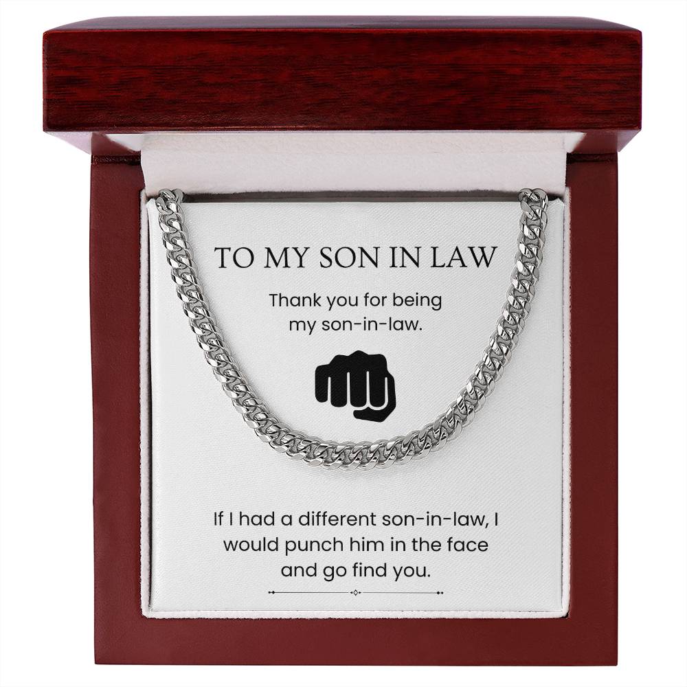 To My Son-in-Law – “You're the One” Cuban Link Chain