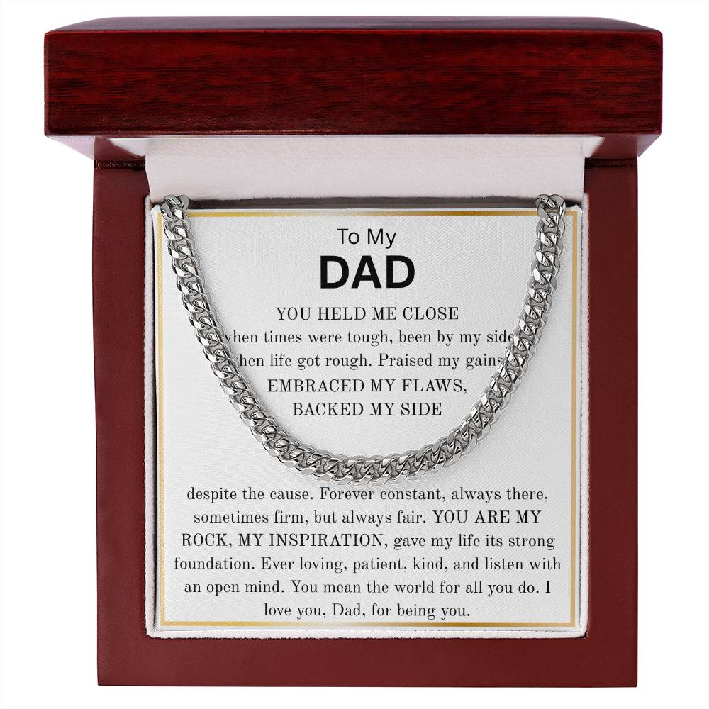 To My Dad - "My Rock, My Inspiration" Cuban Link Chain