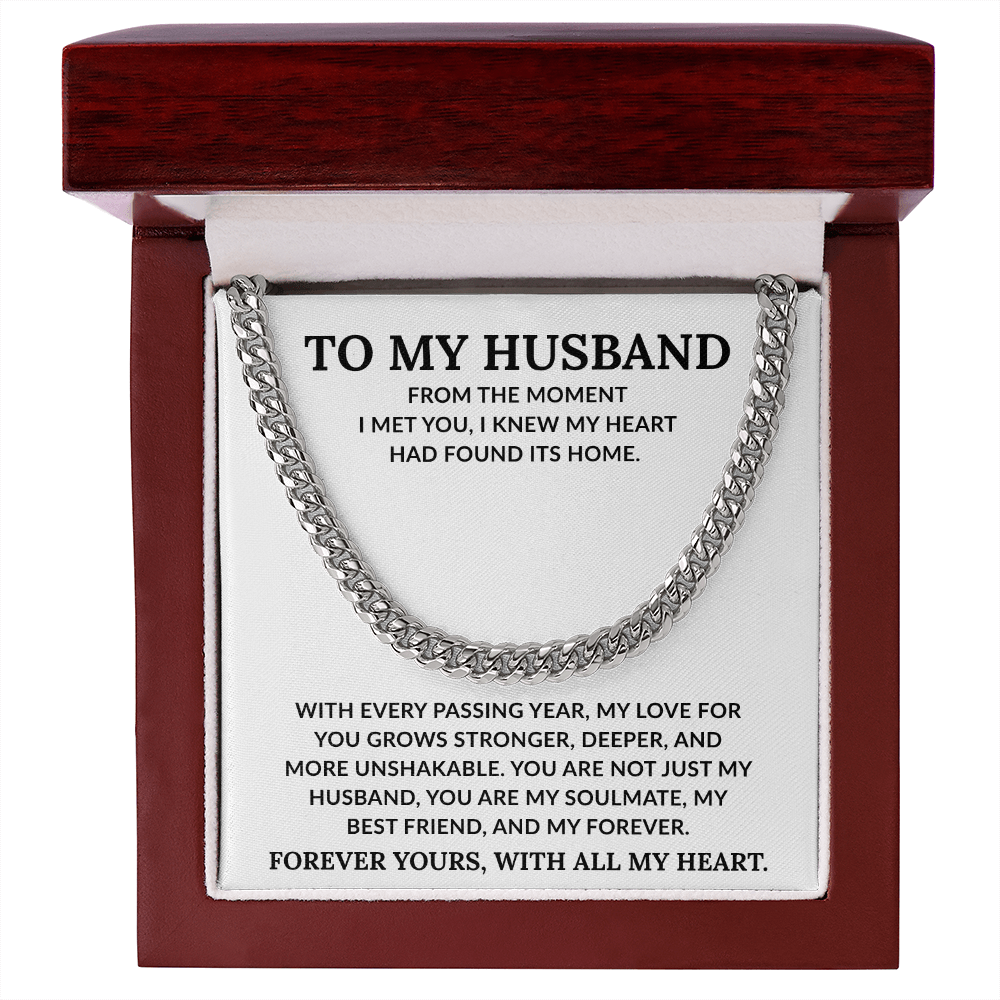 To My Husband: ''Forever Yours'' Cuban Link Chain