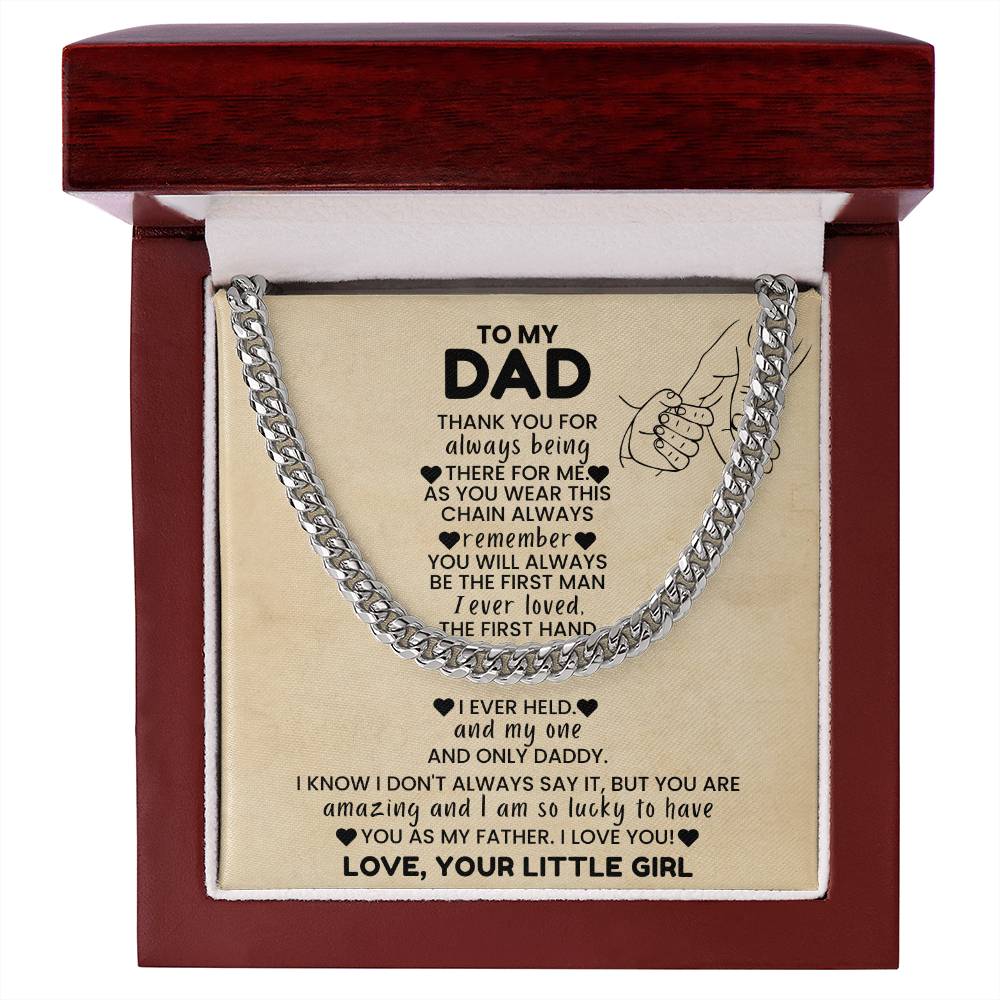 To My Dad - "My First & Forever Hero" Cuban Link Chain