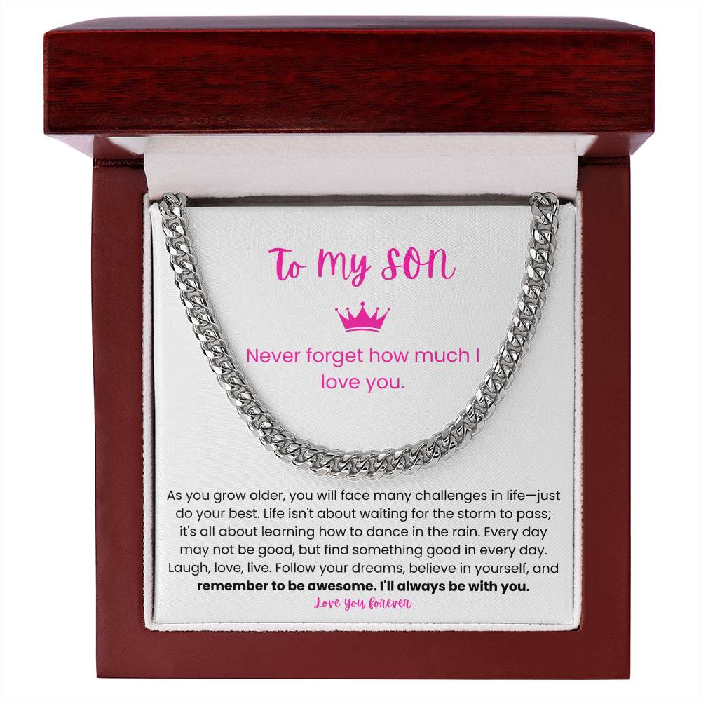 To My Son – “To Dance in the Rain” Cuban Link Chain
