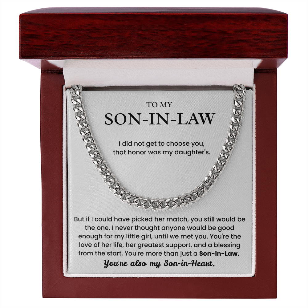 To My Son-in-Law - "My Son-in-Heart" Cuban Link Chain