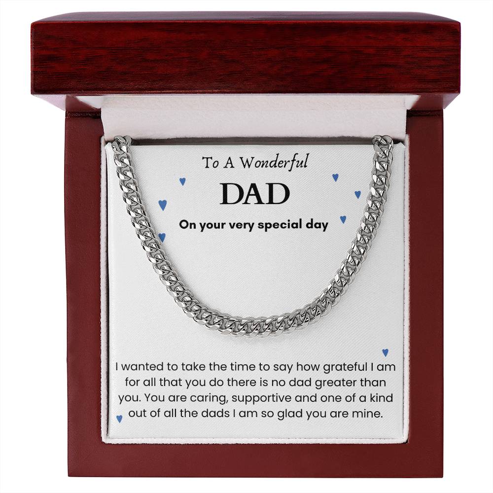 To A Wonderful Dad - "On Your Special Day" Cuban Link Chain