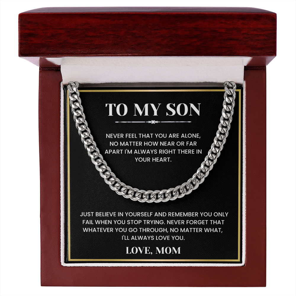 To My Son - "Never Feel That You Are Alone" Heartfelt Jewelry Gift