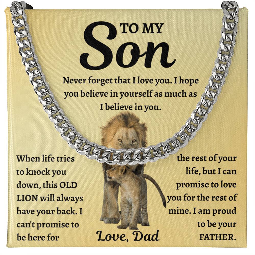 To My Son - "Always Have Your Back" Cuban Link Chain