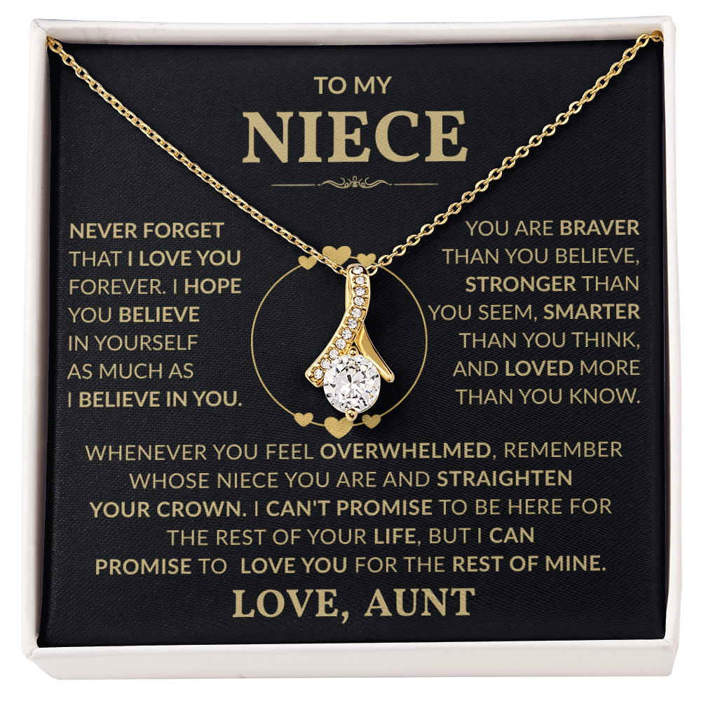 To My Niece "You Are Braver Than You Believe" Alluring Beauty Necklace