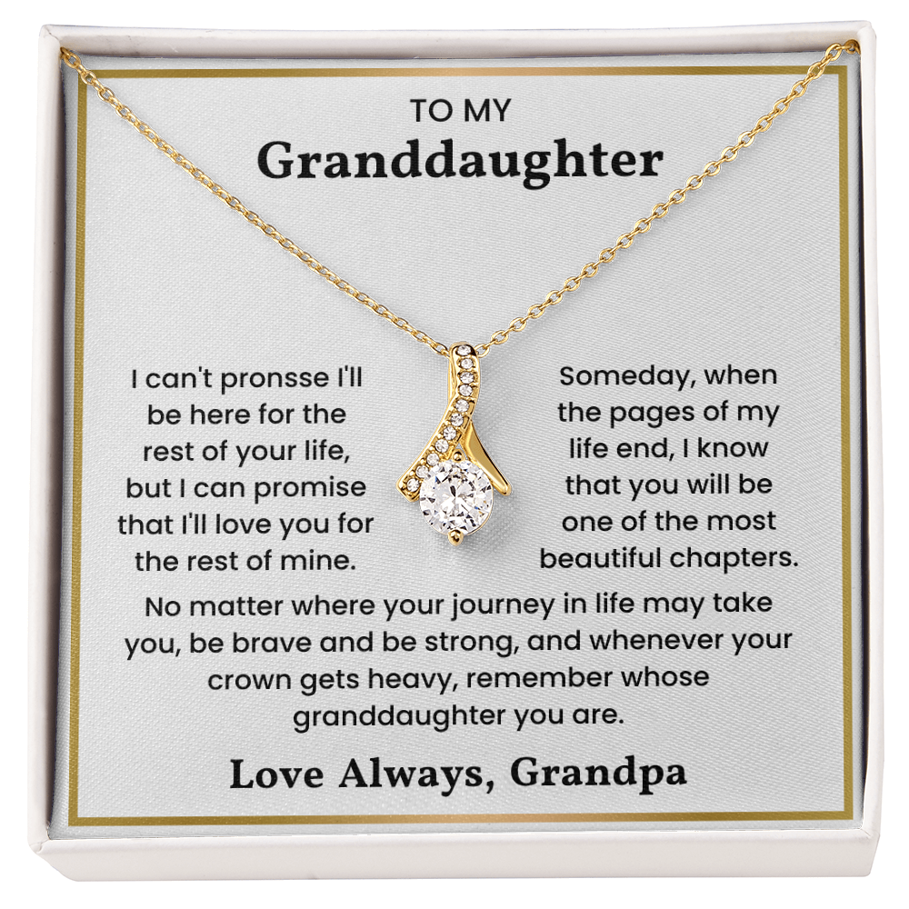 To My Granddaughter - ''Always in My Heart'' Sentimental Jewelry Gift
