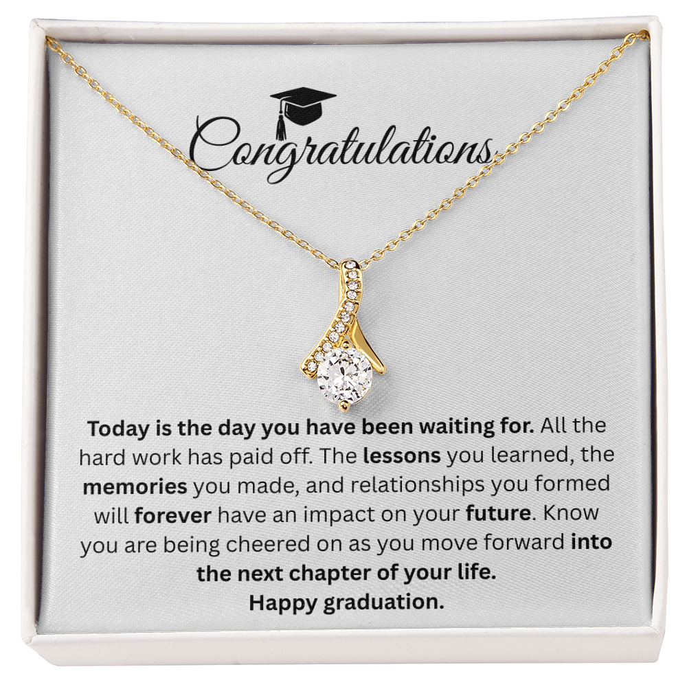 Congratulations - ''Into The Next Chapter Of Your Life'' Alluring Beauty Necklace