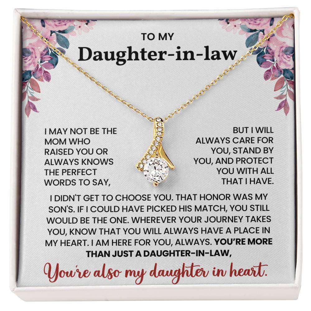 To My Daughter-in-Law –“You're Also My Daughter in Heart” Alluring Beauty Necklace