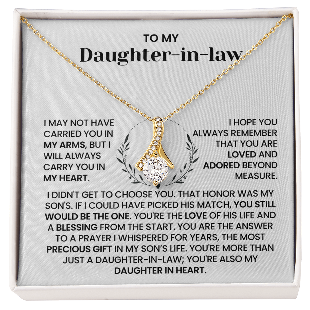 To My Daughter-in-law – “Carried in My Heart” Alluring Beauty Necklace