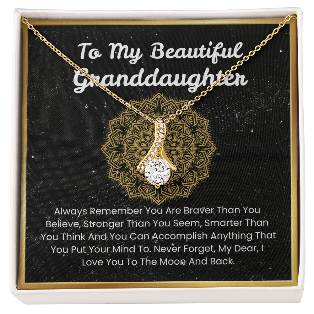 To My Beautiful Granddaughter  – “To the Moon and Back” Alluring Beauty Necklace