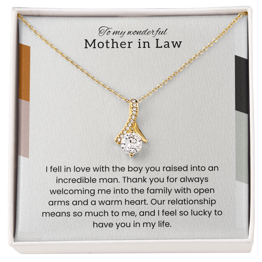 To My Wonderful Mother-in-Law - "A Warm Heart" Alluring Beauty Necklace