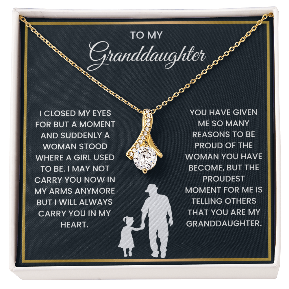 To My Granddaughter - ''So Proud of You'' Alluring Beauty Necklace