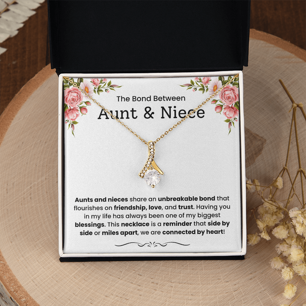 To My Niece: "Connected by Heart" Sentimental Necklace