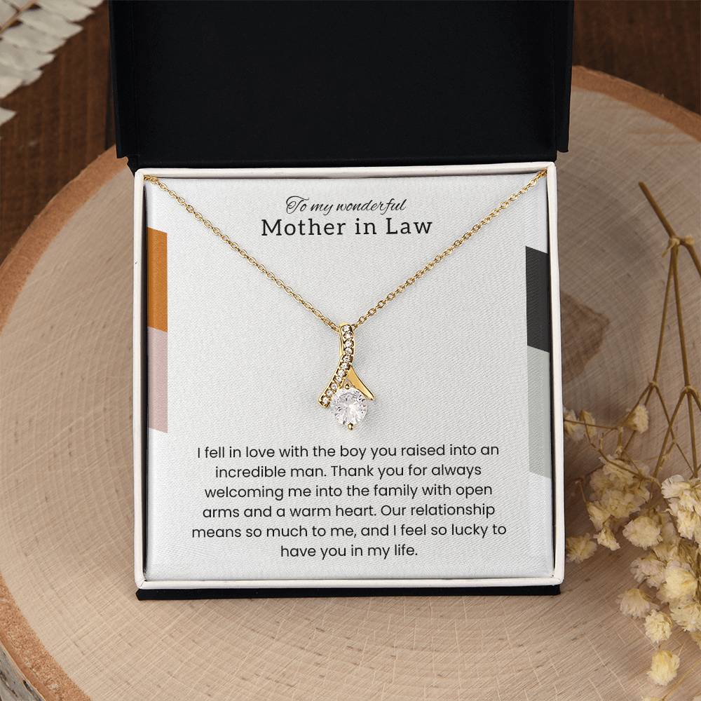 To My Wonderful Mother-in-Law - "A Warm Heart" Alluring Beauty Necklace