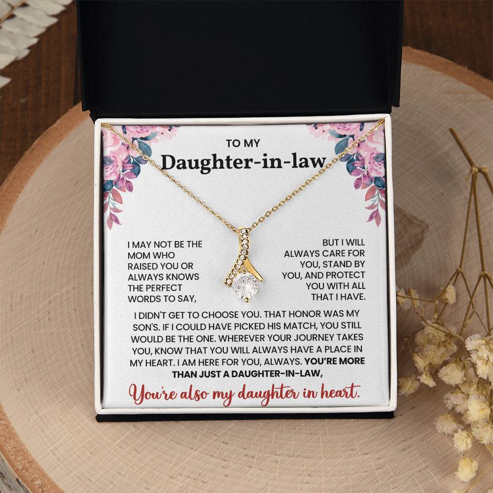 To My Daughter-in-Law –“You're Also My Daughter in Heart” Alluring Beauty Necklace