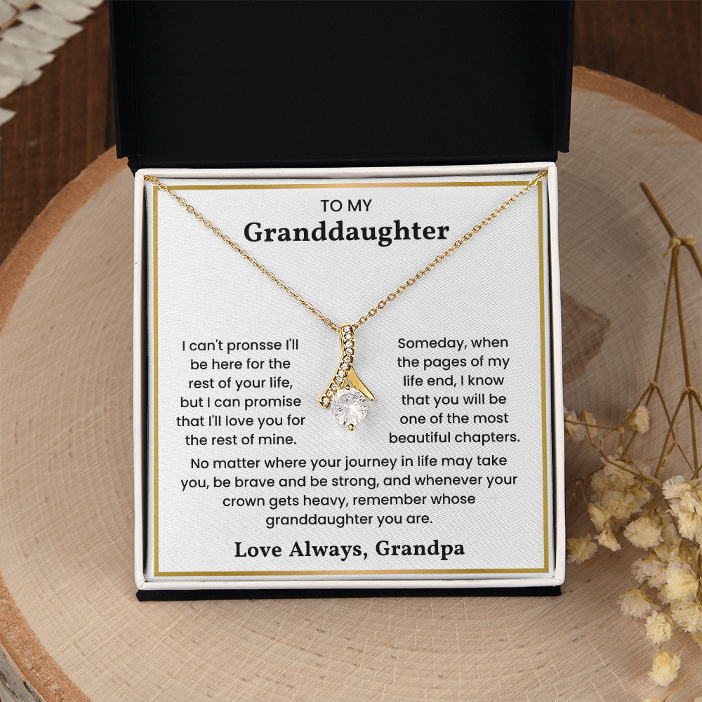 To My Granddaughter - ''Always in My Heart'' Sentimental Jewelry Gift