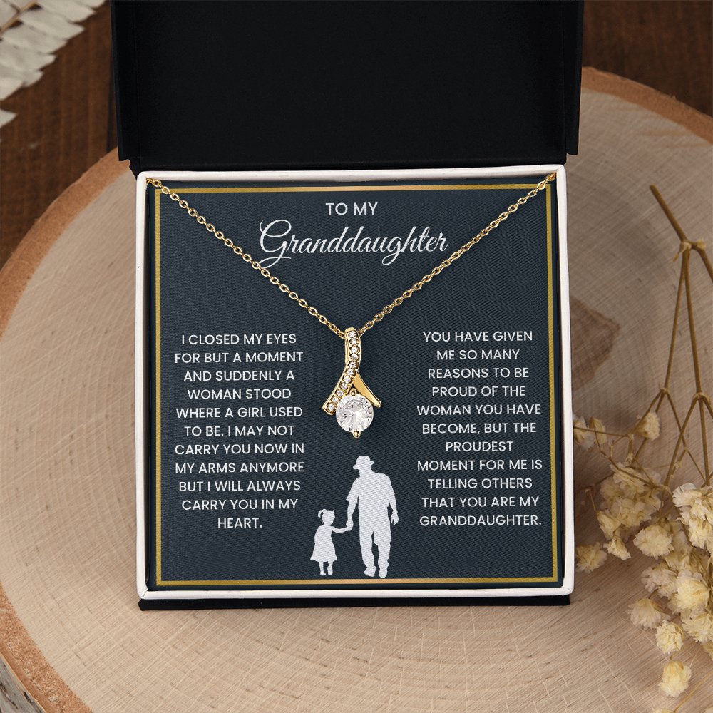 To My Granddaughter - ''So Proud of You'' Alluring Beauty Necklace