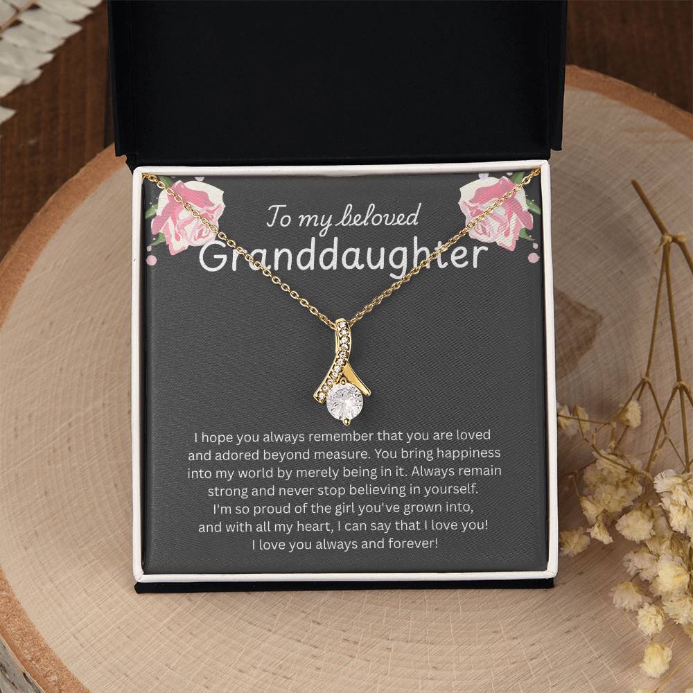 To My Beautiful Granddaughter  – “To My Beloved Daughter” Alluring Beauty Necklace