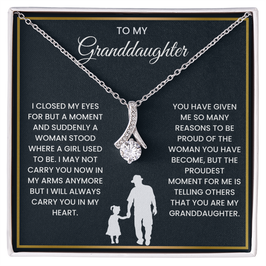 To My Granddaughter - ''So Proud of You'' Alluring Beauty Necklace