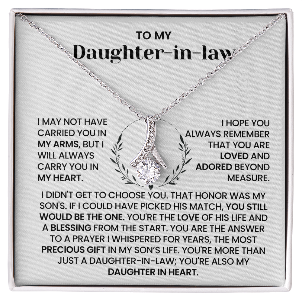 To My Daughter-in-law – “Carried in My Heart” Alluring Beauty Necklace