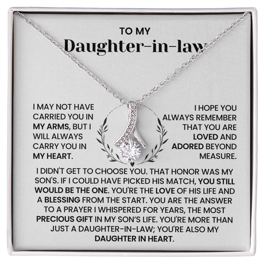 To My Daughter-in-law – “Carried in My Heart” Alluring Beauty Necklace
