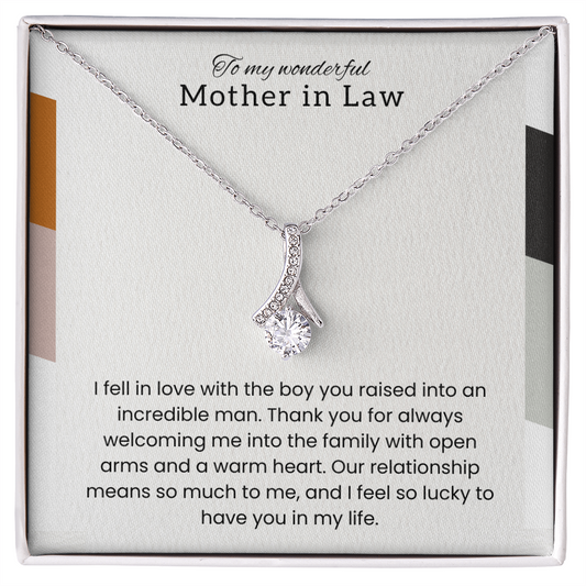 To My Wonderful Mother-in-Law - "A Warm Heart" Alluring Beauty Necklace