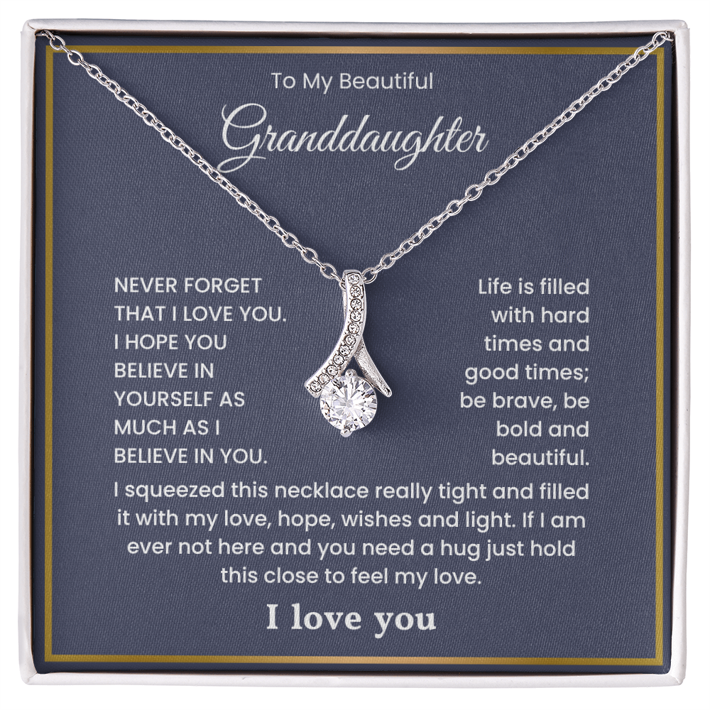 To My Granddaughter - ''I Believe In You'' Alluring Beauty Necklace