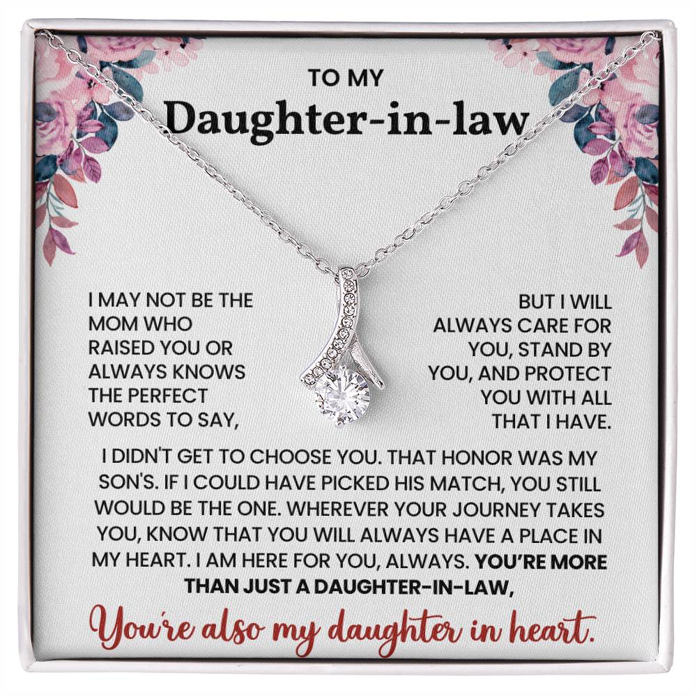 To My Daughter-in-Law –“You're Also My Daughter in Heart” Alluring Beauty Necklace