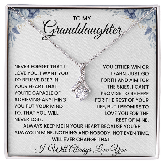 To My Granddaughter – ''I'll Love You Forever'' Alluring Beauty Necklace
