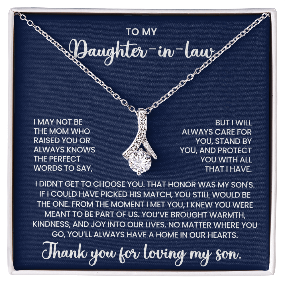To My Daughter-in-law "Always a Home in Our Hearts" Alluring Beauty Necklace