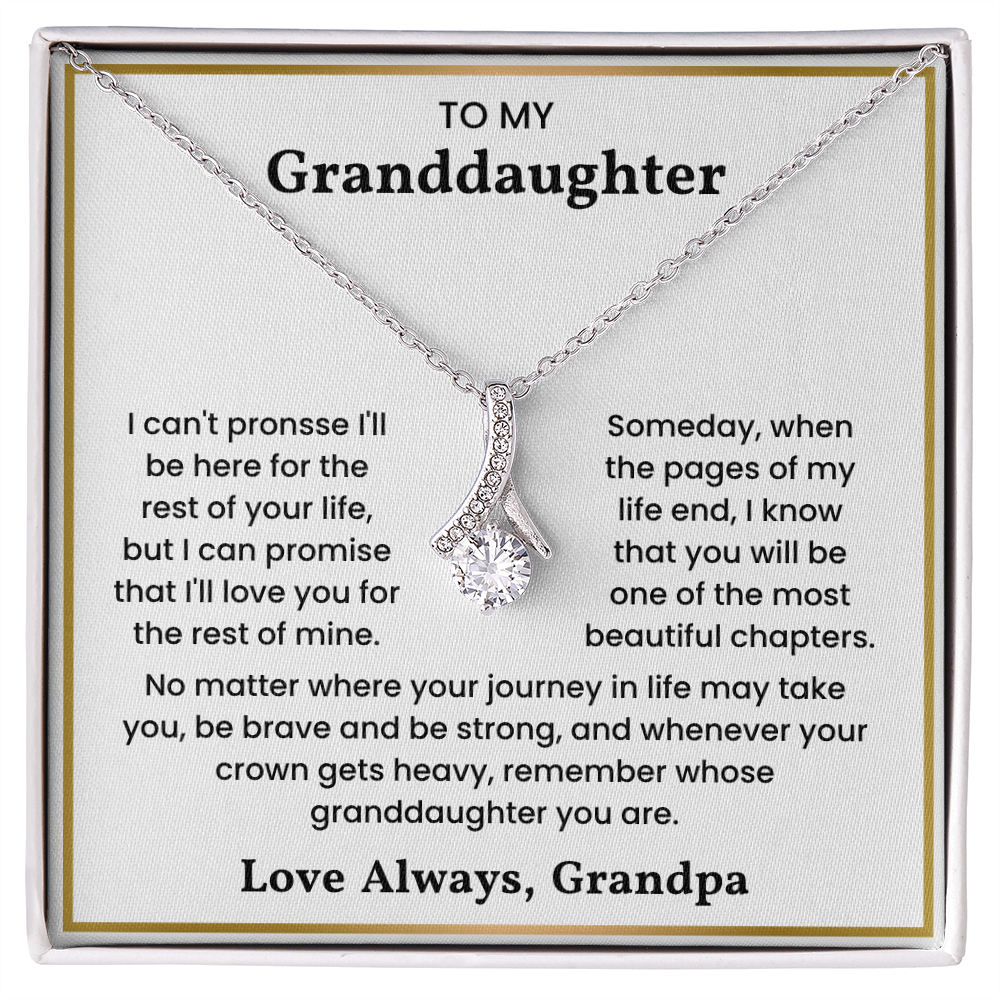 To My Granddaughter - ''Always in My Heart'' Sentimental Jewelry Gift