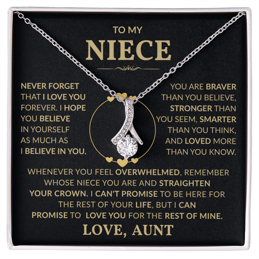 To My Niece "You Are Braver Than You Believe" Alluring Beauty Necklace