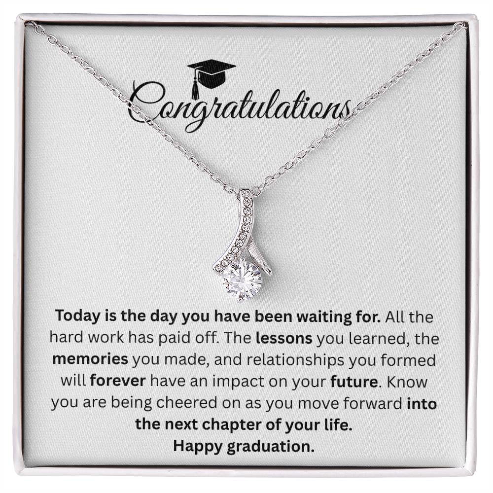 Congratulations - ''Into The Next Chapter Of Your Life'' Alluring Beauty Necklace