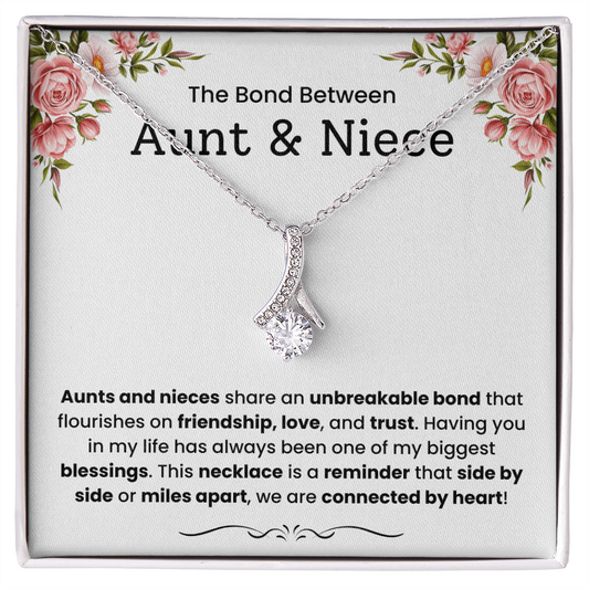 To My Niece: "Connected by Heart" Sentimental Necklace