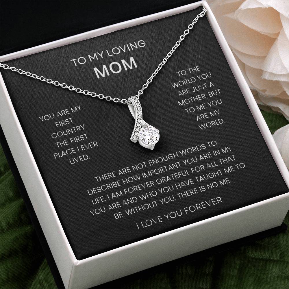 To My Loving Mom – "You Are My World" Alluring Beauty Necklace